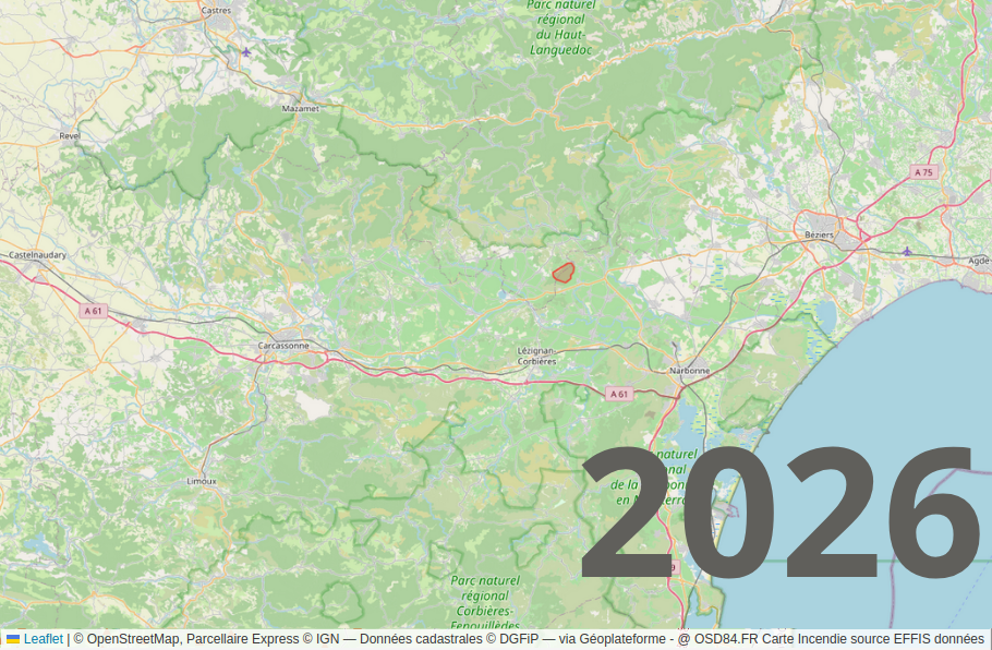 Carte interactive incendies 2026
